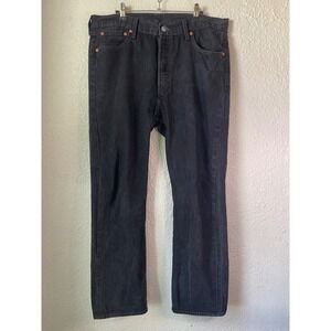 Levi Strauss 501 Black Denim Jeans W36 L30 Straight Leg Mens